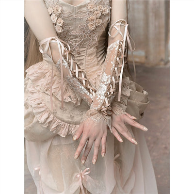 Manguitos Ajustables Estilo Rococo Ballet Francés con Correas - Image 3