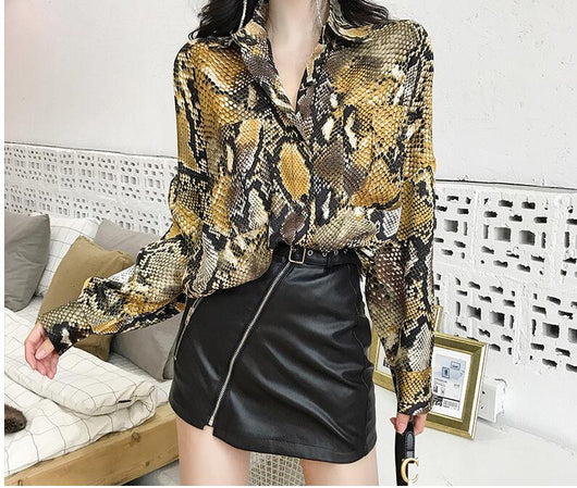 Blusa Leopardo Retro Mujer Manga Larga Suelta Moderna Otoño Invierno - Image 12