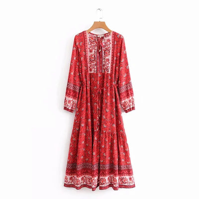 Vestido Ejecutivo con Corbata en Escote y Mangas Largas