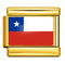 Dorado Background World Flag Photo Epoxy Italian Module Bracelet ICY0001CL Chile