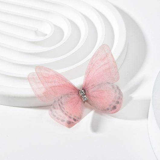 Diadema Tocado Mariposa con Malla Floral Doble Capa Diamante - Image 8