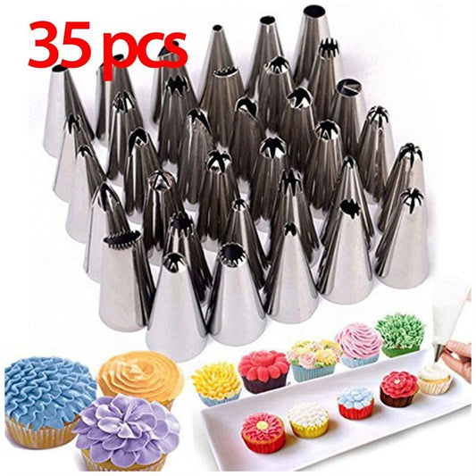 Set de 35 Boquillas Decorativas con Diseño de Tulipán para Repostería