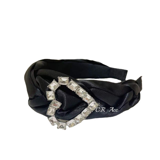 Diadema Tejida Retro con Corazón de Diamantes - Image 11