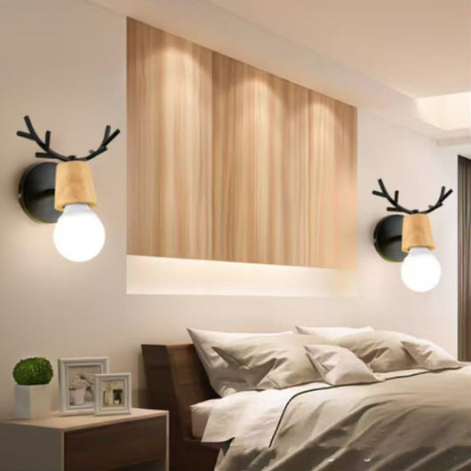 Lámpara de Pared Nórdica con Astas - Diseño Moderno Macaron para Pasillos