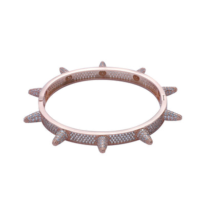 Pulsera Punk de Circonitas y Remaches en Acero Pesado - Image 3