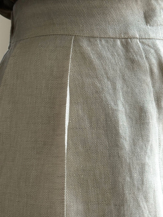 Pantalones Cropped Casual de Lino Tencel Texturado con Cierre Oblicuo - Image 15