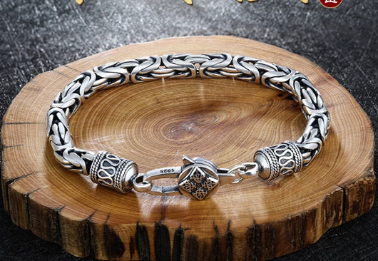 Pulsera de Plata Esterlina para Hombre con Patrón Vajra - Diseño Audaz y Moderno - Image 5