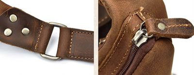 Bolsa Pecho Cuero Crazy Horse Retro Messenger para Hombre - Image 14