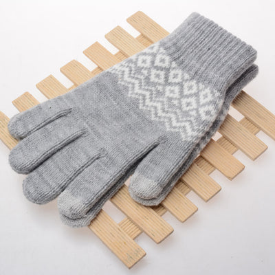 Guantes Tejidos Jacquard de Lana para Mujer con Pantalla Táctil - Image 10