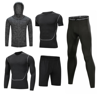 Conjunto Deportivo 5 Piezas de Secado Rápido para Gym y Actividades al Aire Libre