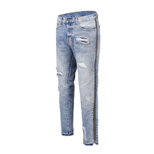 Jeans con Cierre Lateral y Rotos para Hombre y Mujer - Image 2