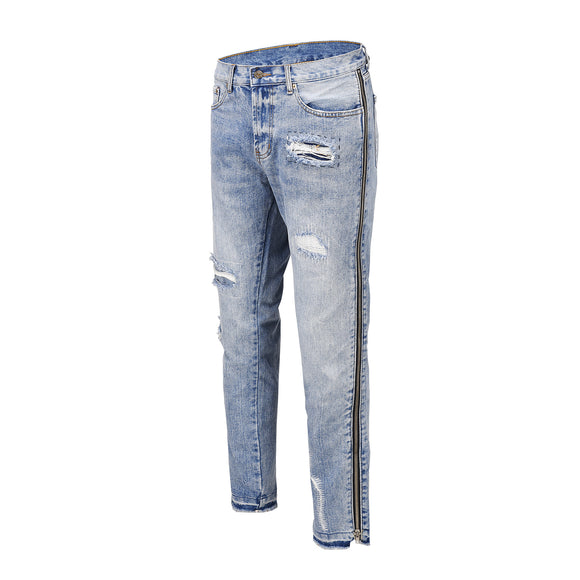 Jeans con Cierre Lateral y Rotos para Hombre y Mujer