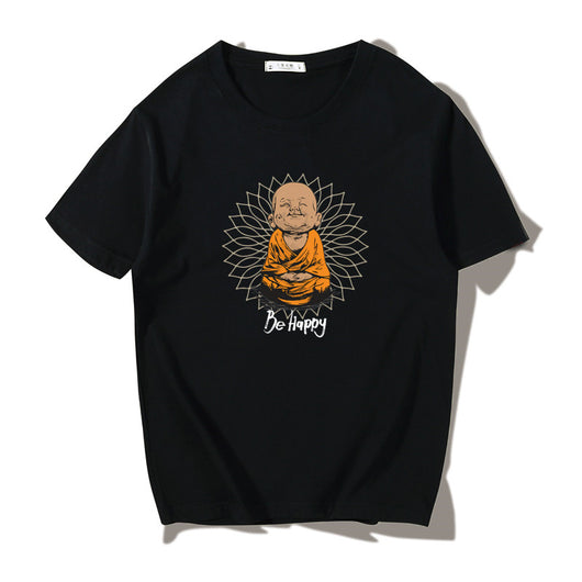 Playera Suelta Estampada Cuello Redondo Manga Corta para Hombre - Image 7