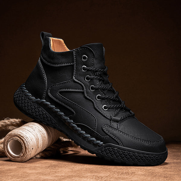 Botas de Cuero Aisladas Forradas en Felpa para Invierno