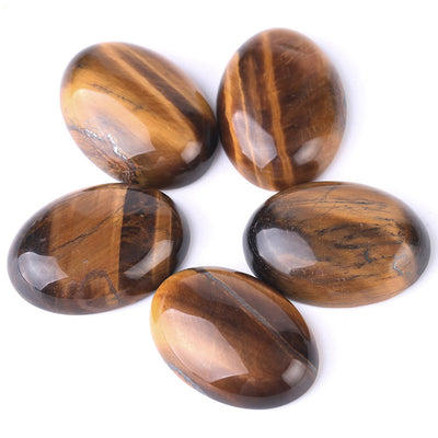 Anillo de Ojo de Tigre Natural con Óvalo Plano