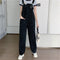 Jeans Sueltos Retro Estilo Hong Kong con Bolsillos Grandes para Mujer