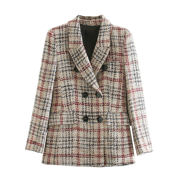 Blazer a Cuadros para Mujer - Elegancia Profesional