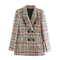 Blazer a Cuadros para Mujer - Elegancia Profesional