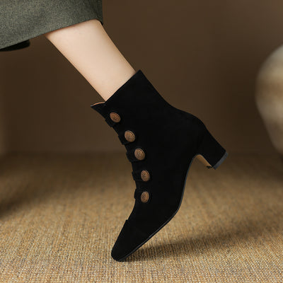Botas Retro de Tacón Alto para Mujer - Estilo Otoño con Cremallera Lateral - Image 14