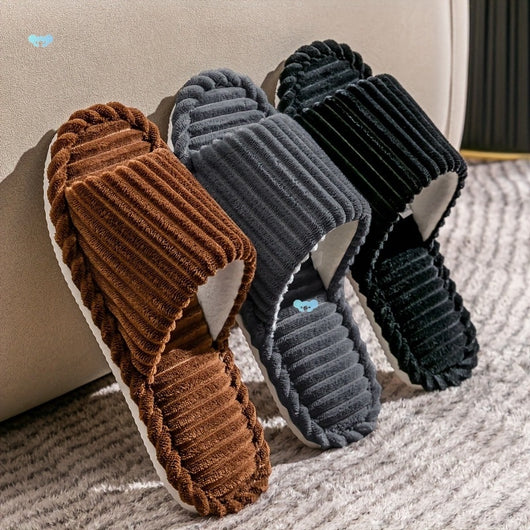 Pantuflas Cómodas de Rayas en Pana para Hombre - Image 13