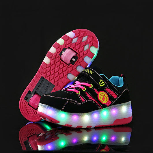 Zapatos Deportivos Infantiles con Rueda Luminosa y Cinturón Invisible - Image 6