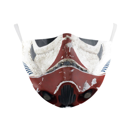 White dust mask with a colorful Day of the Dead sugar skull design, featuring a skeletal mouth and floral accents. - Image 14
