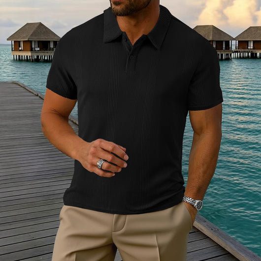 Polo Texturizado de Manga Corta para Hombre - Image 3