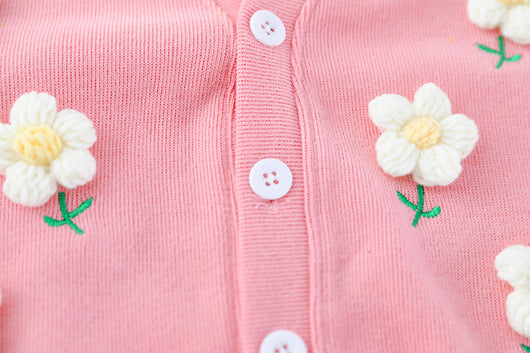 Conjunto de Tres Piezas con Cardigan de Cuello Muñeca para Niñas - Image 30