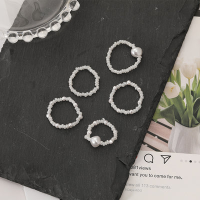 Anillo de Perla Blanca con Cuentas de Arroz para Mujer - Image 10