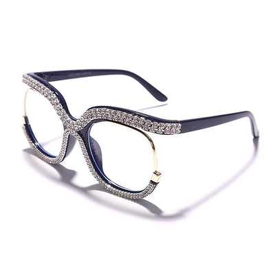 Gafas de Sol Luxury Diamante Personalizadas Marco Redondo Grande - Image 7