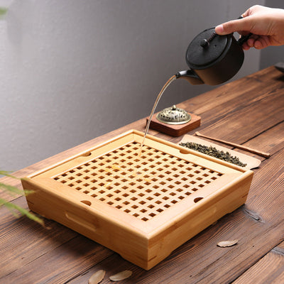Bandeja de Té Bambú Ningya Cuadrada - Mesa de Ceremonia - Image 13