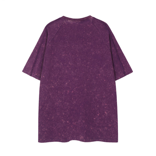 Camiseta Desgastada con Parche de Letras Bordadas - Image 2