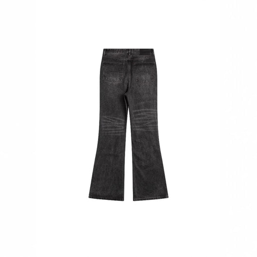 Jeans Negros Delavados Acampanados para Hombre - Image 4