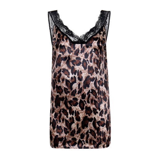 Blusa Estampado Leopardo con Encaje y Pespuntes para Mujer - Image 5