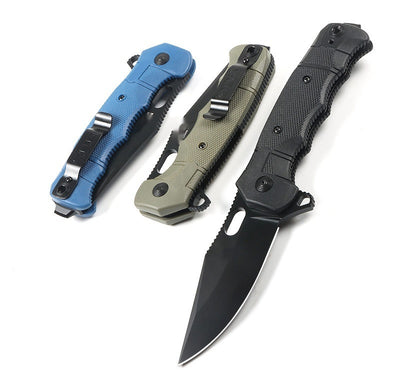 Cuchillo Plegable de Supervivencia Outdoor - Acero Inoxidable con Funda de Nylon - Image 16
