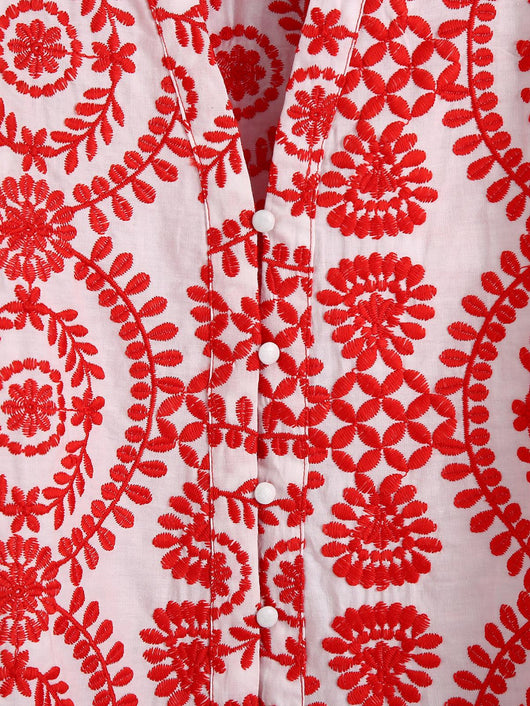 Blusa Larga Bordada Estilo Europeo Americano para Mujer - Image 13