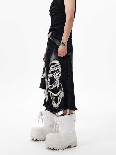Pantalón Cropped Roto con Parches Estilo Vintage - Image 12