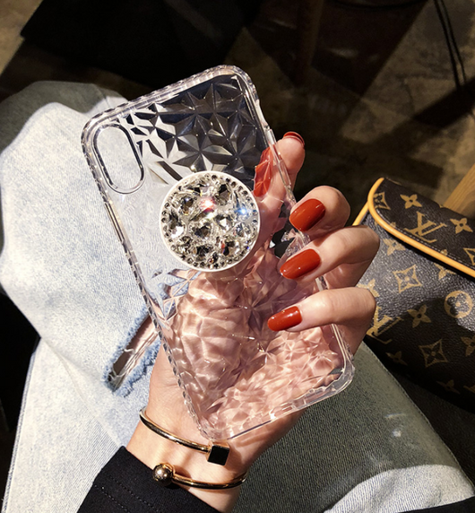 Funda Transparente con Soporte de Diamantes para iPhone XS Max, 6s Plus y Modelos Apple - Image 7