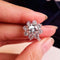 Anillo de Plata Esterlina con Diamante de 2 Quilates - Diseño Girasol