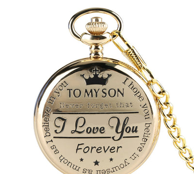 Reloj de Bolsillo Cadena "TE AMO POR SIEMPRE"