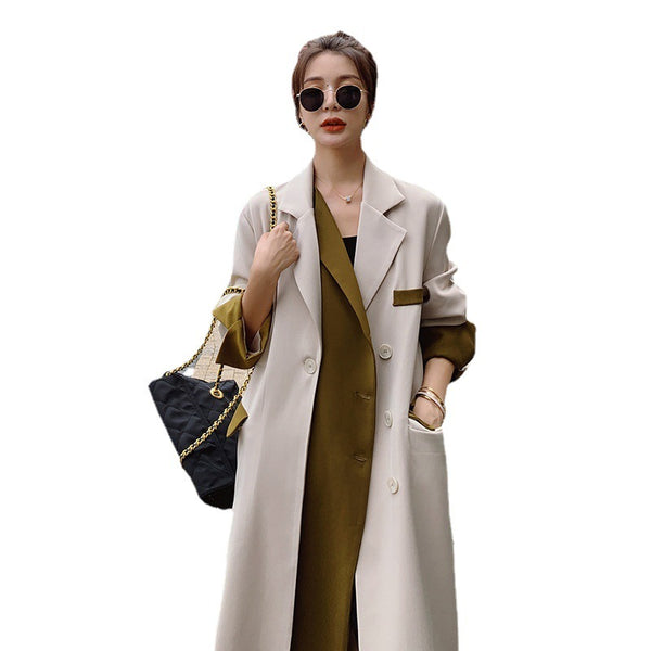 Chaqueta Cortavientos Suelta Dos Capas Temperamento Elegante para Mujer