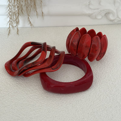 Pulsera Geométrica Roja Minimalista Estilo Europeo - Image 21