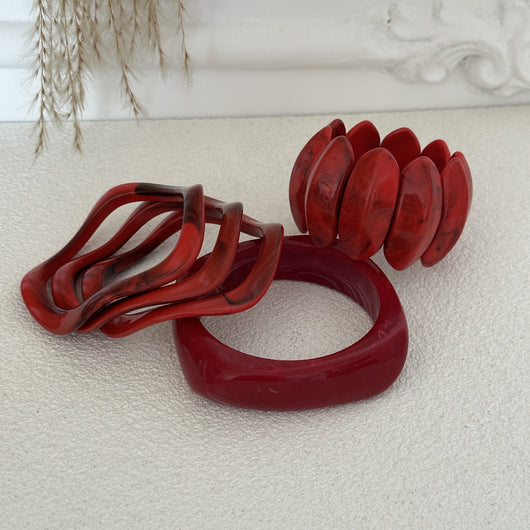 Pulsera Geométrica Roja Minimalista Estilo Europeo - Image 21