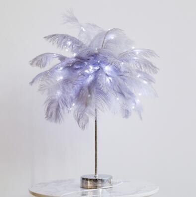 Lámpara de Escritorio Nórdica con Plumas - Luz Decorativa Moderna para Dormitorio - Image 10