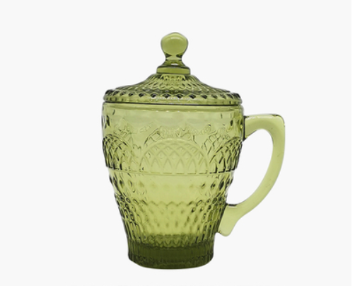 Taza de Café de Vidrio Grueso con Plato - Diseño Floral Retro Resistente al Calor - Image 22