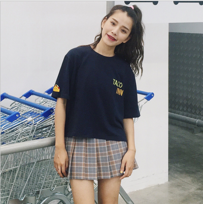 Falda Escocesa de Cintura Alta Estilo Británico Colegiala - Image 3