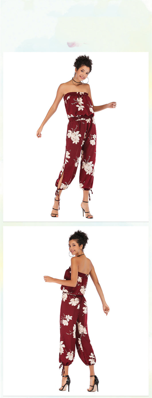 Jumpsuit Casual de Chifón Estampado para Mujer - Diseño Elegante y Cómodo - Image 9