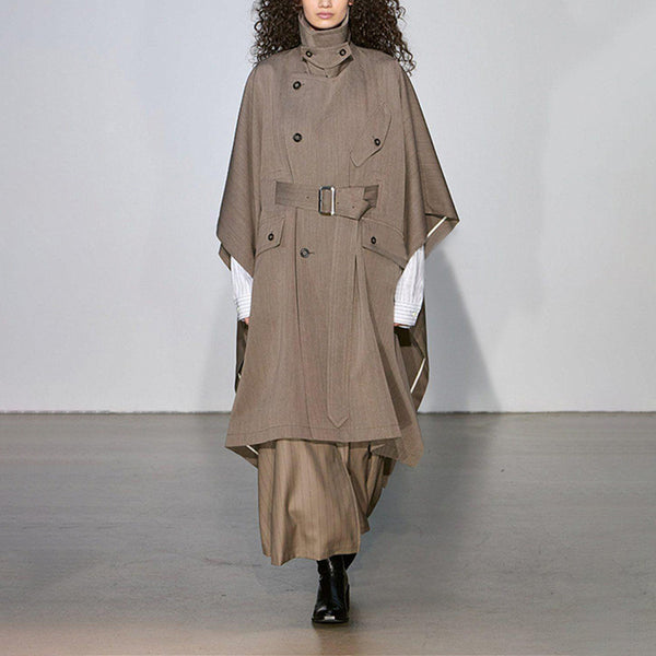 Abrigo Trench Cape Largo para Mujer - Otoño