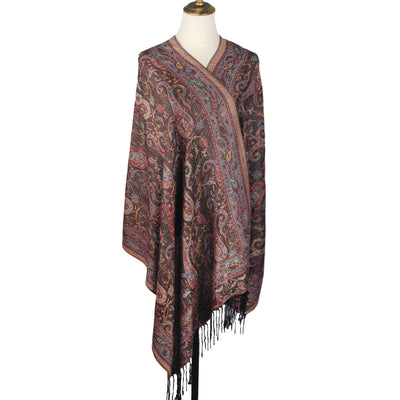 Bufanda Étnica Jacquard con Patrón Anacardo y Borlas - Estilo Europeo y Americano - Image 13