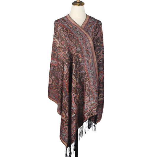Bufanda Étnica Jacquard con Patrón Anacardo y Borlas - Estilo Europeo y Americano - Image 13